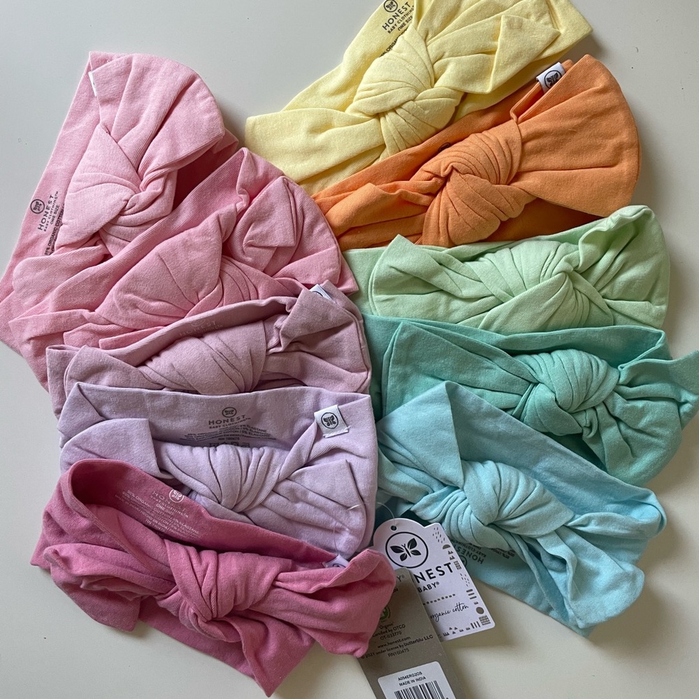 10-Pack Organic Cotton Bow Headbands